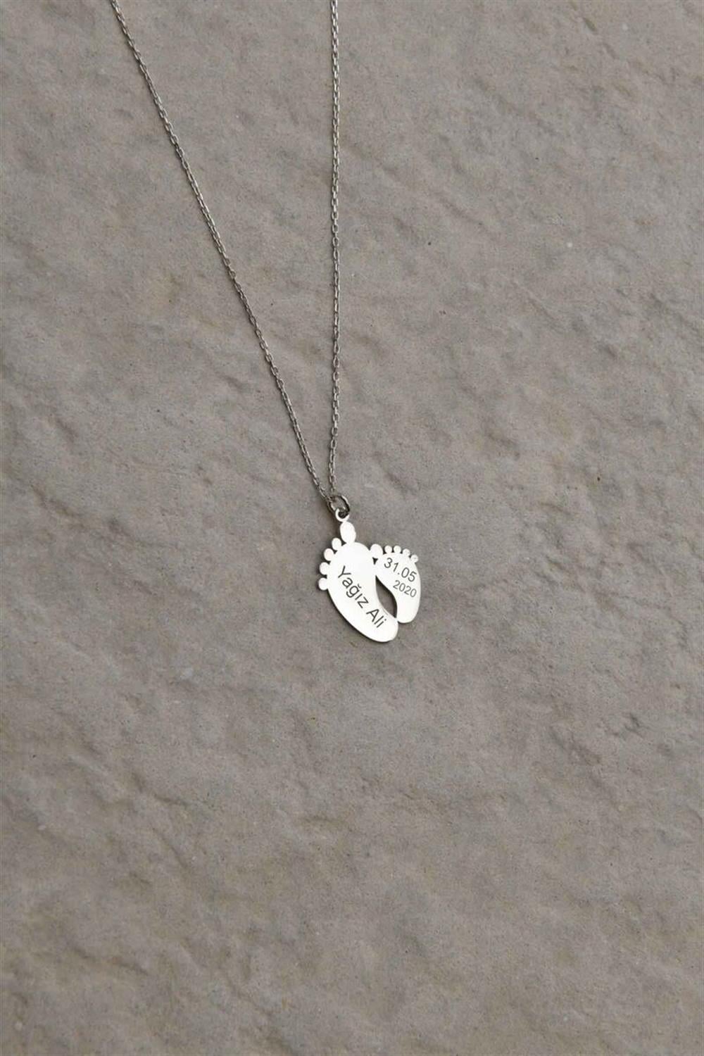 Tarihli Plaka 925 Ayar Gümüş Kolye