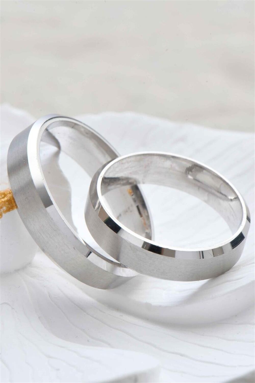 Minamis Silver 925 Ayar Gümüş Mat Renkli Düz İnce Çift Alyans Satın Al