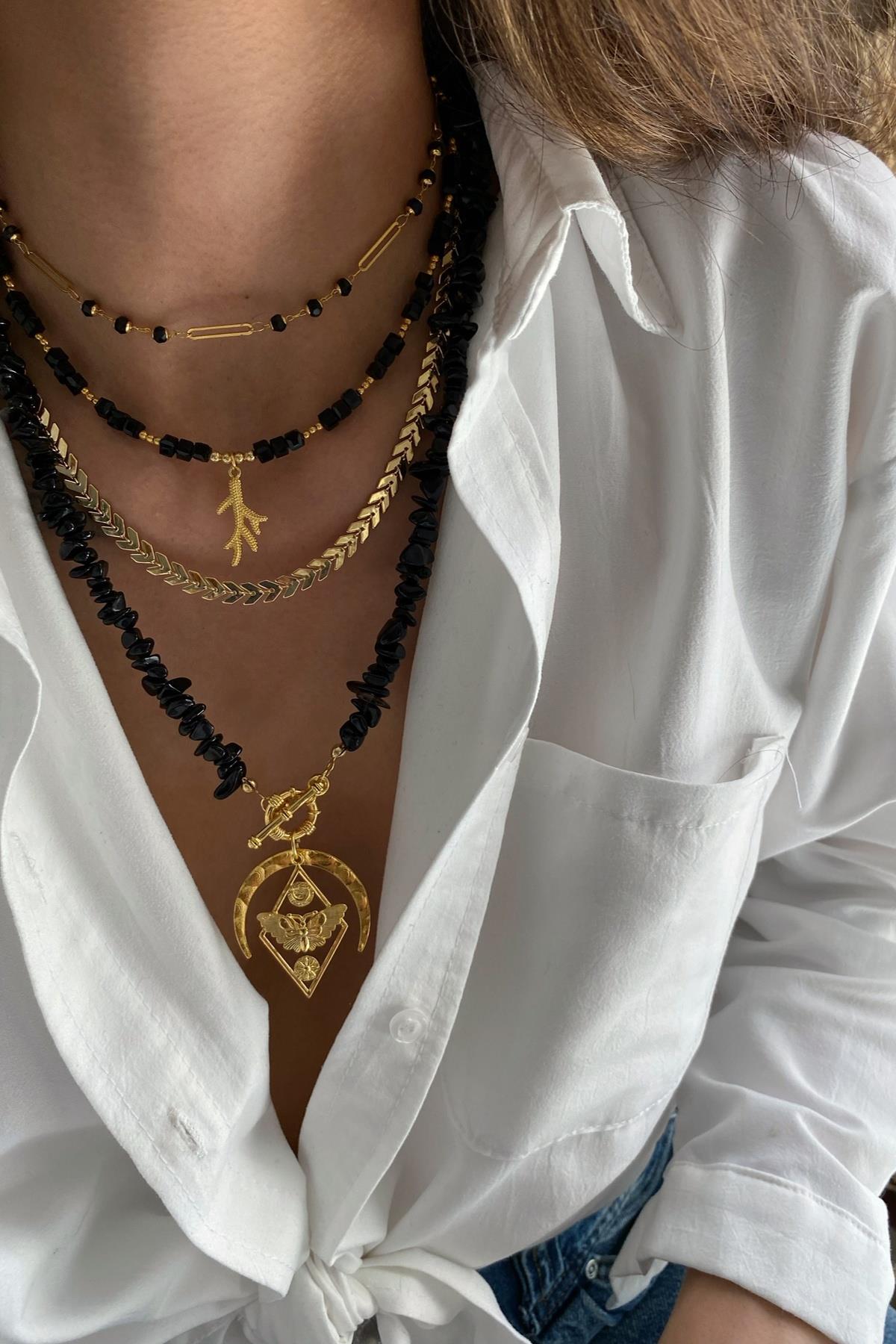 Akik Taşı Kolye Seti (Tüm Set) 