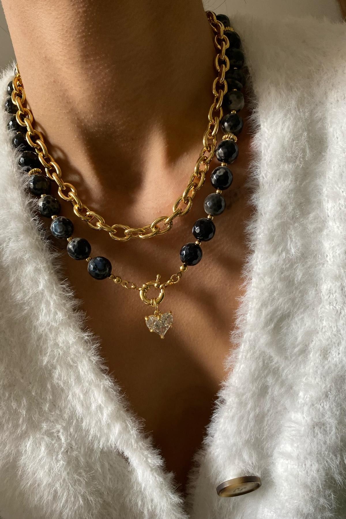 Akik Taşı Kolye Seti (Tüm Set)