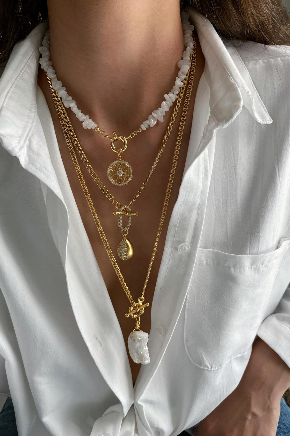 Apatit Taşı Charm Kolye 