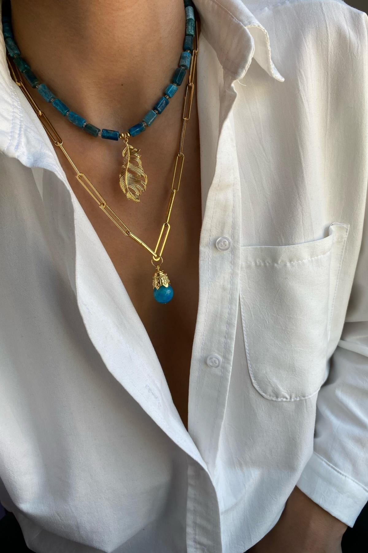 Apatit Taşı Kolye Seti (Tüm Set)