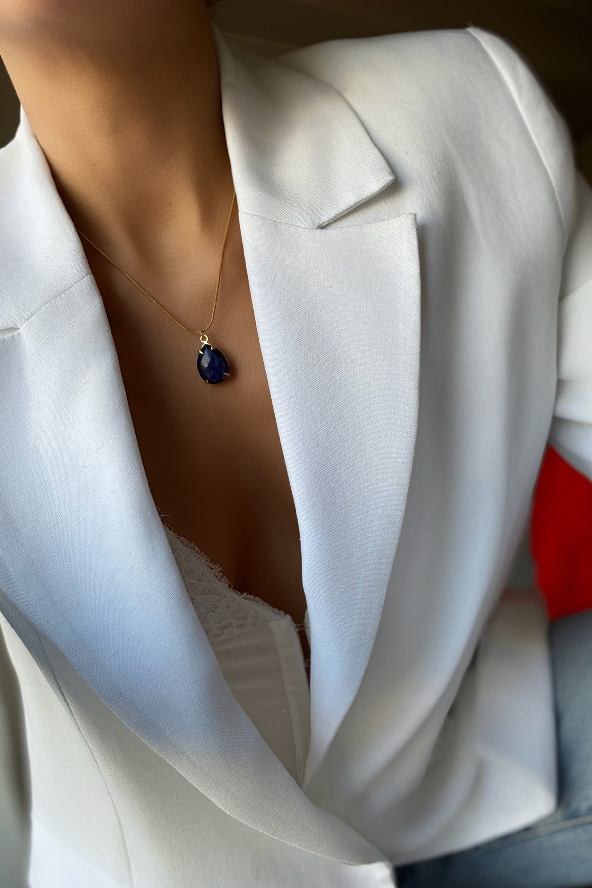 Damla Lapis Taşı Tasarım Kolye