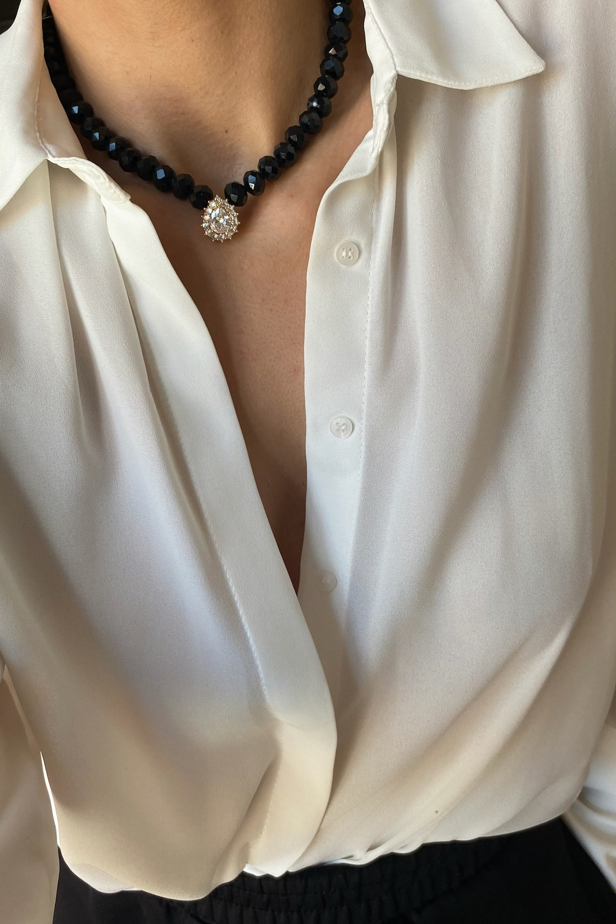 Damla Uçlu  Kristal Tasarım Kolye