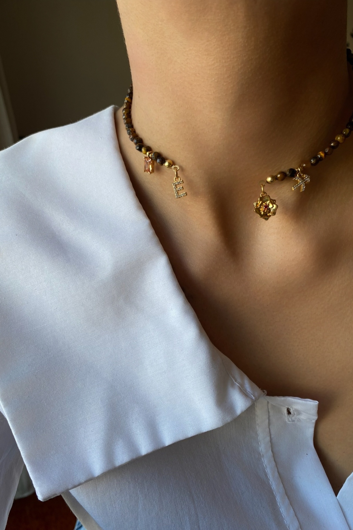 Kaplangözü Choker Charm Tasarım Kolye