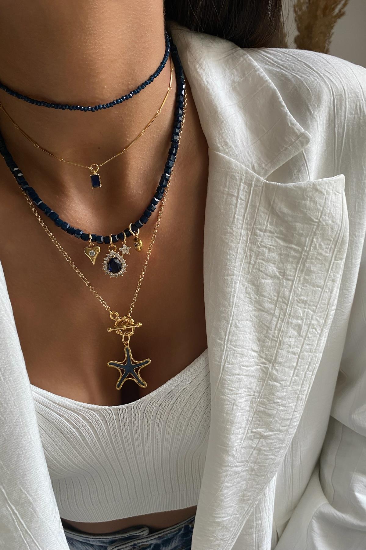 Kristal Tasarım Kolye Seti (Tüm Set)