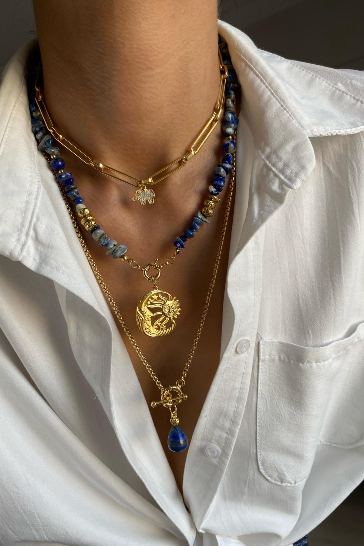 Lapis Taşı Kolye Seti (Tüm Set) 