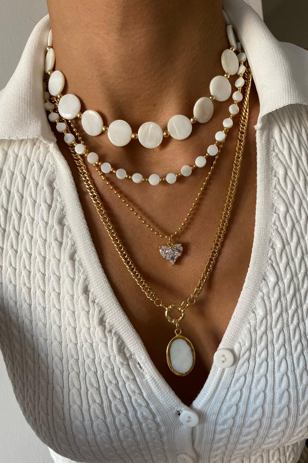 Sedef Taşı Kolye Seti (Tüm Set)