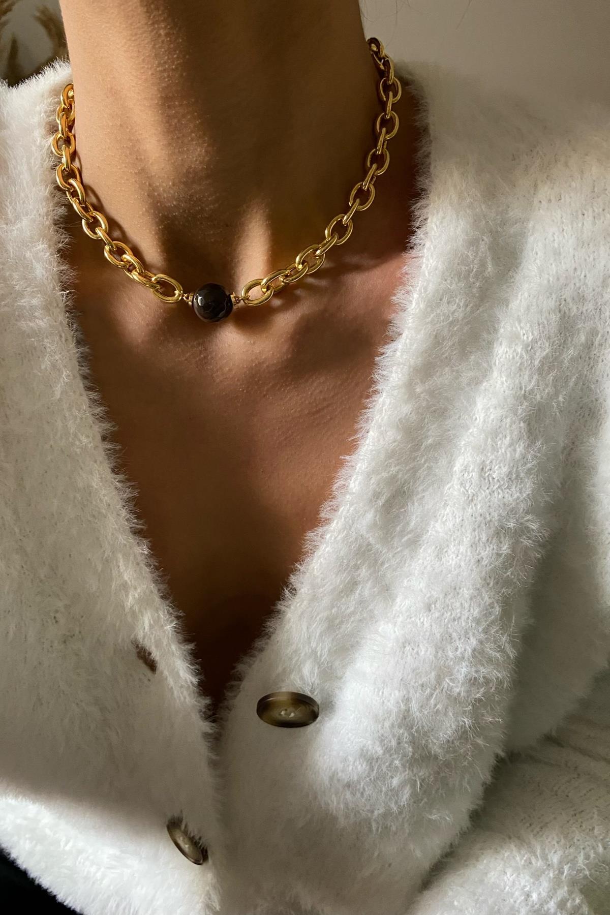 Akik Taşı Tasarım Kolye (Sınırlı Adet)