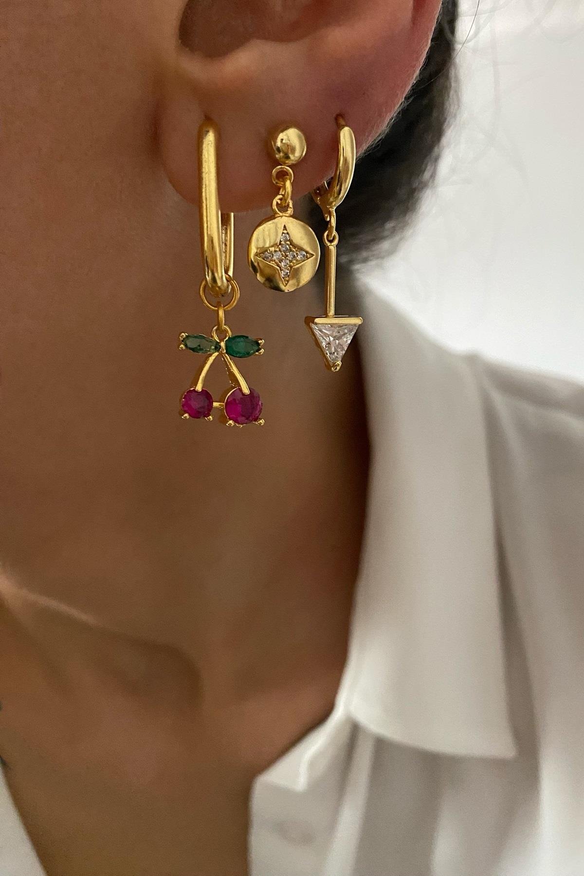 Altın Kaplama Küpe Seti (Tüm Set)