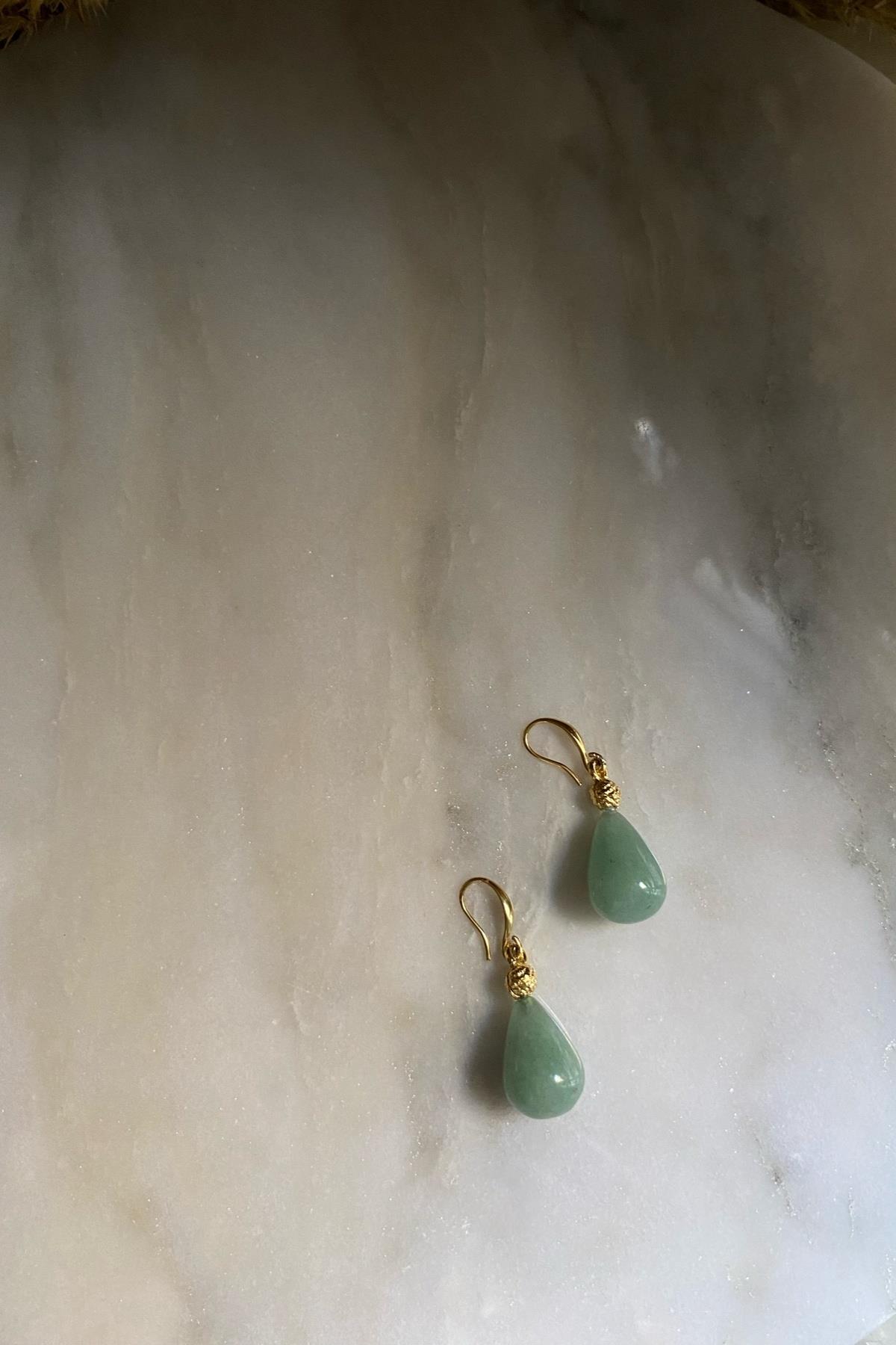 Aventurin Damla Tasarım  Küpe 