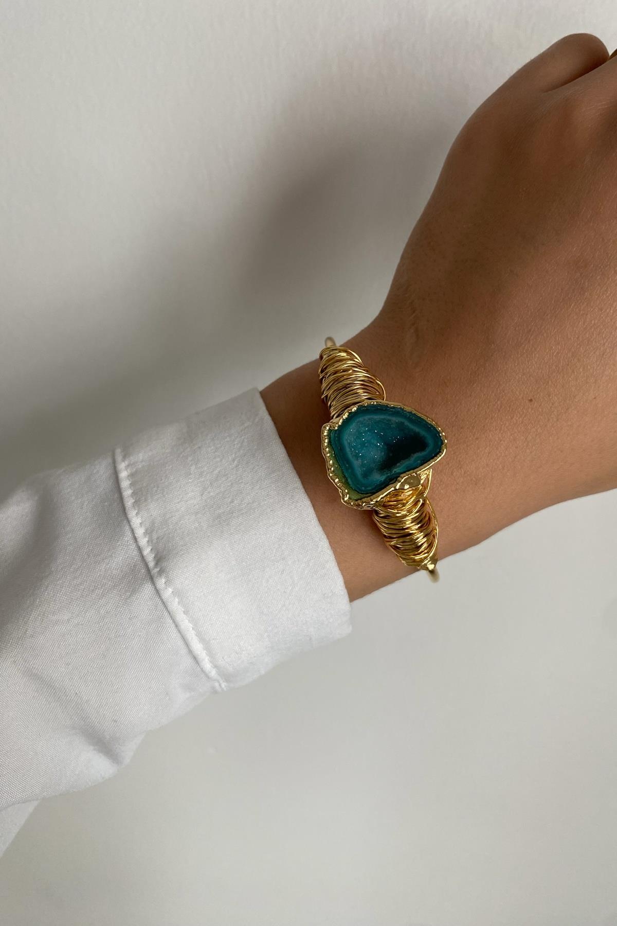 Aventurin Dürüze Kelepçe Bileklik (Sınırlı Adet)