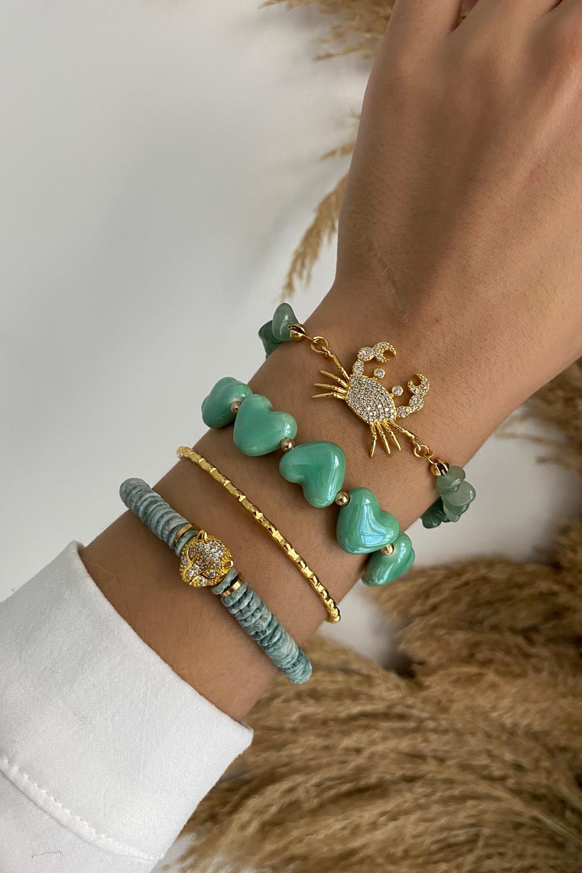 Aventurin &Sedef Taşı Bileklik Seti (Tüm Set)