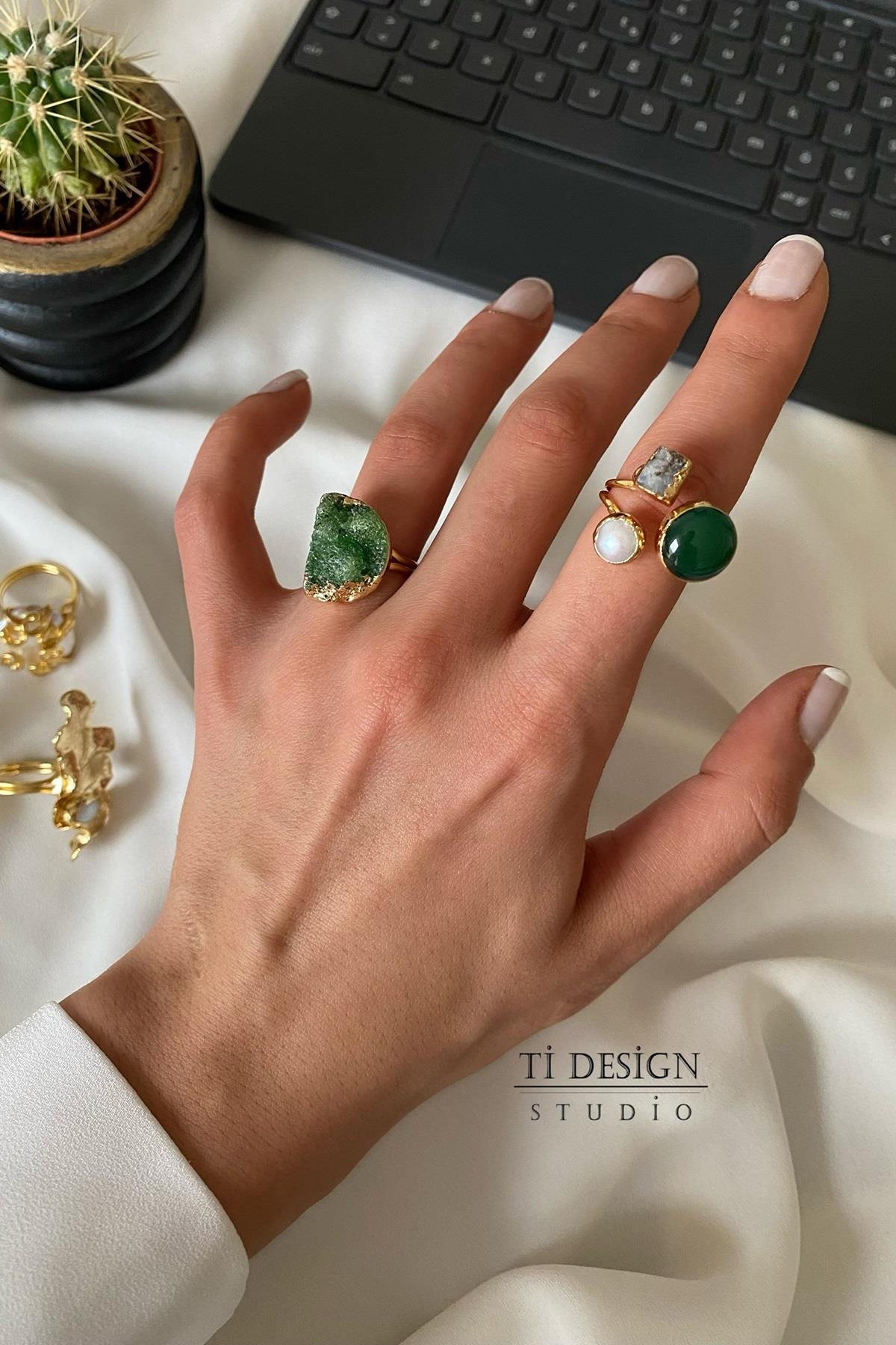 Aventurin Tasarım Yüzük Seti 