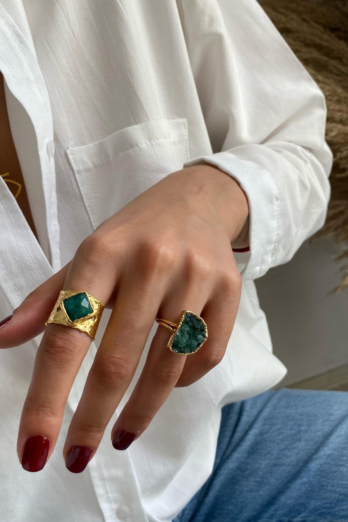 Aventurin Tasarım Yüzük Seti (Tüm Set)