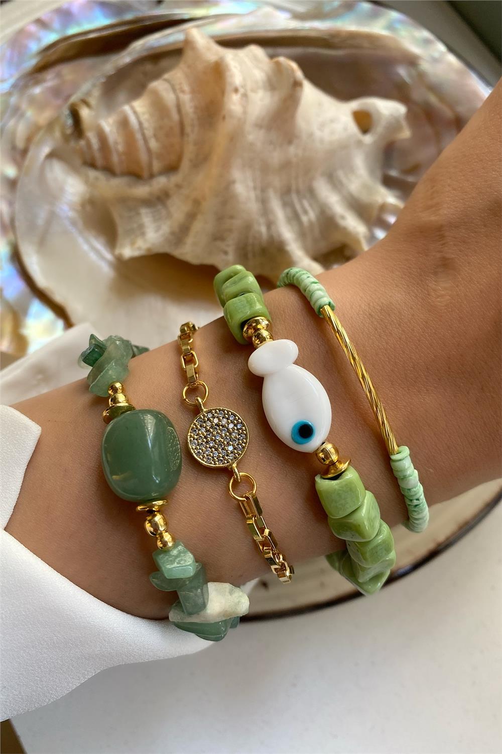 Aventurin Taşı Bileklik Seti (Tüm Set)