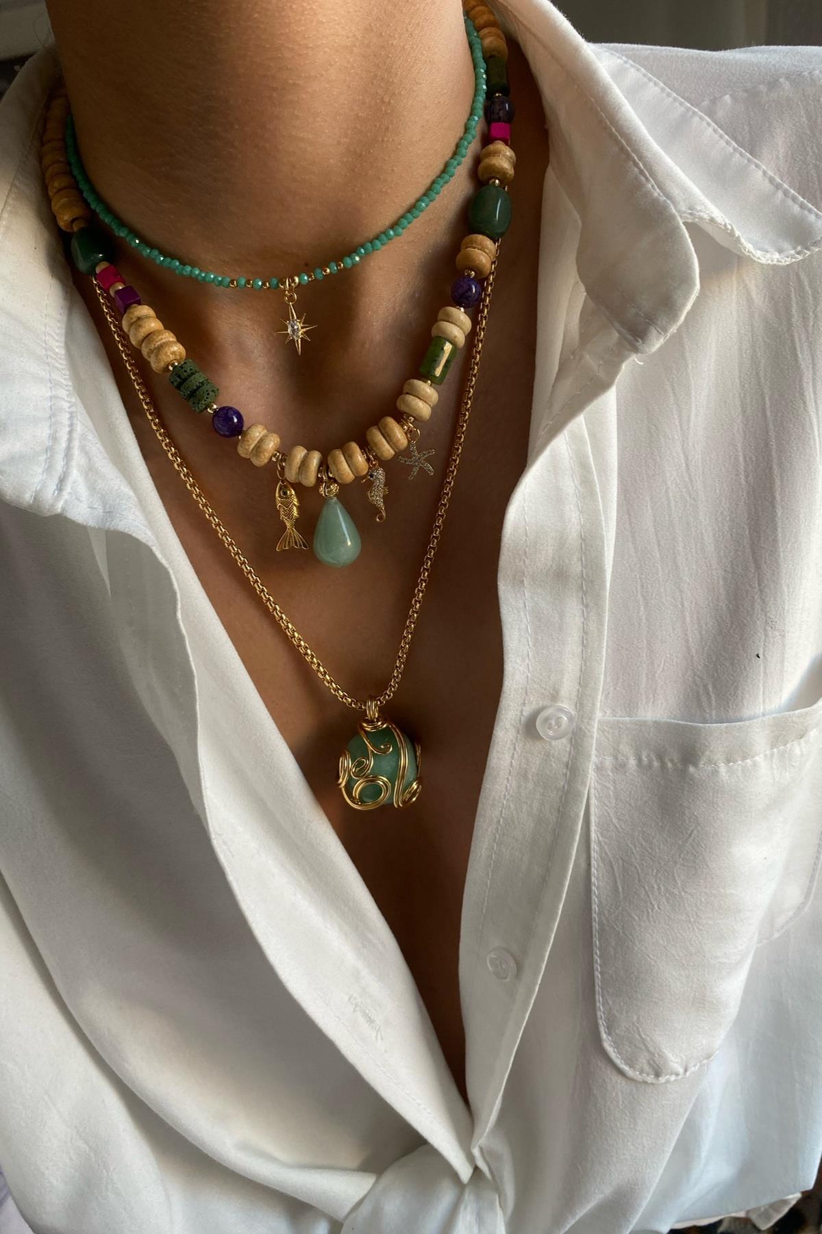 Aventurin Taşı Kolye Seti (Tüm Set) 