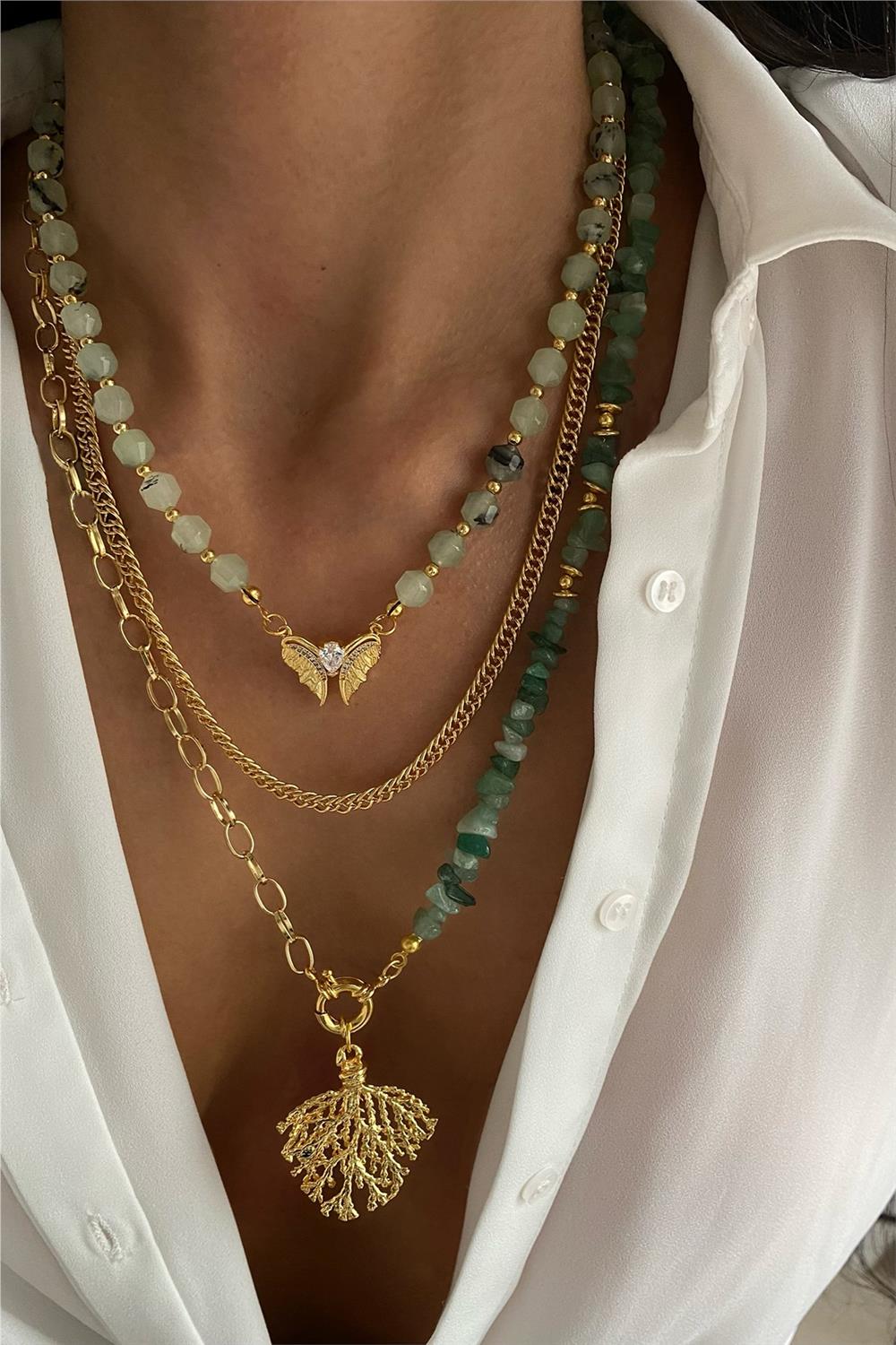 Aventurin Taşı Kolye Seti (Tüm Set),