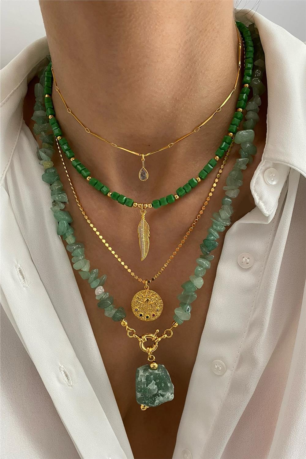 Aventurin Taşı Kolye Seti (Tüm Set),