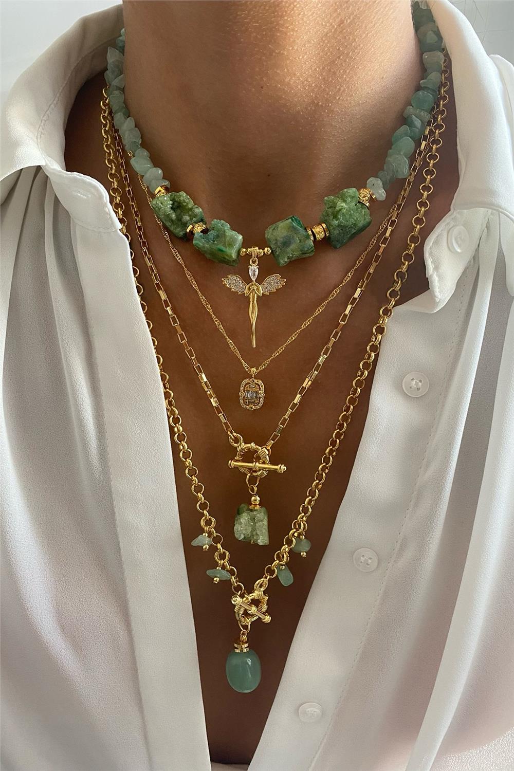 Aventurin Taşı Kolye Seti (Tüm Set),