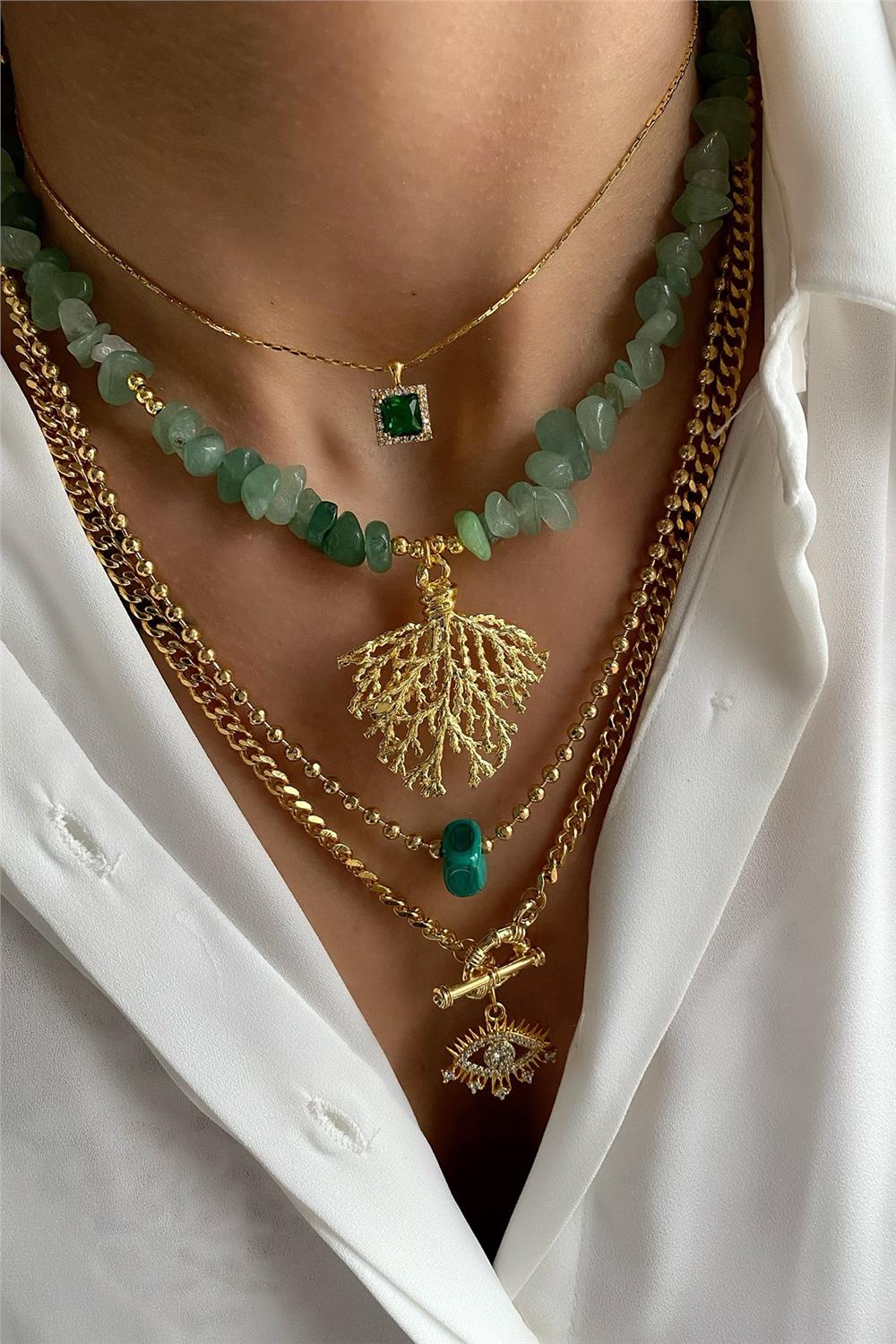 Aventurin Taşı Kolye Seti (Tüm Set),