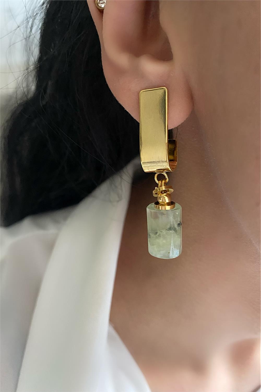 Aventurin Taşı Tasarım Küpe