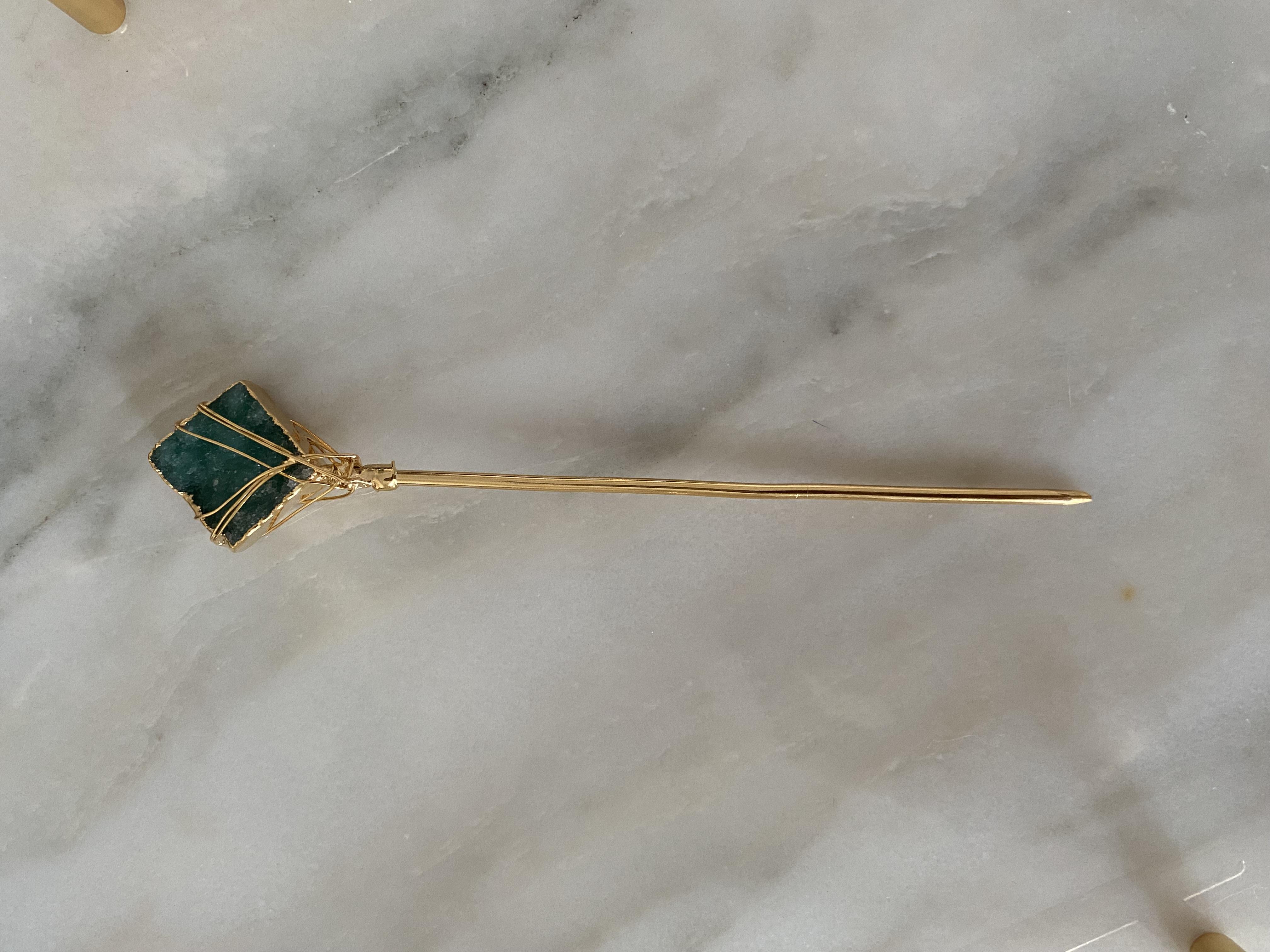 Aventurin Taşı Topuz Tokası