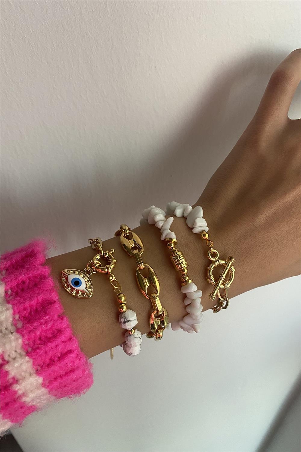 Ay Taşı Tasarım Bileklik Seti (Tüm Set)