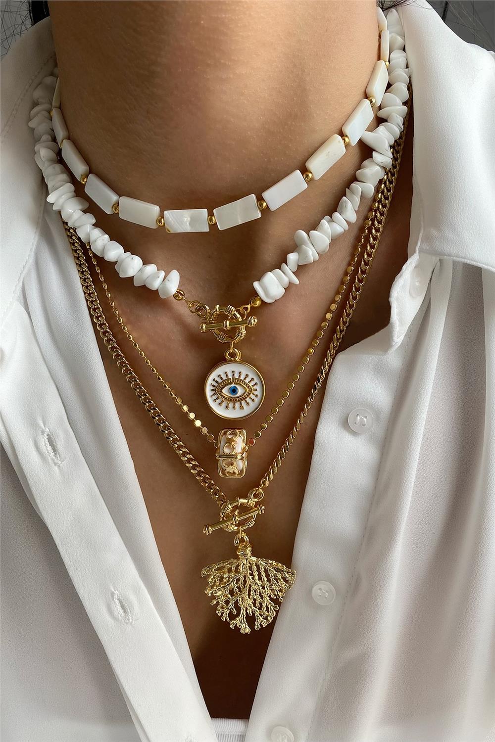 Ay Taşı&Sedef Kolye Seti (Tüm Set)