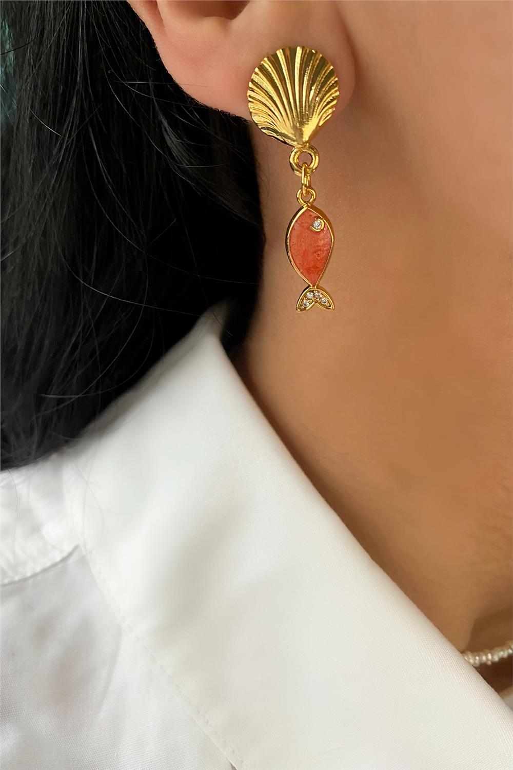 Balık Figürlü Küpe