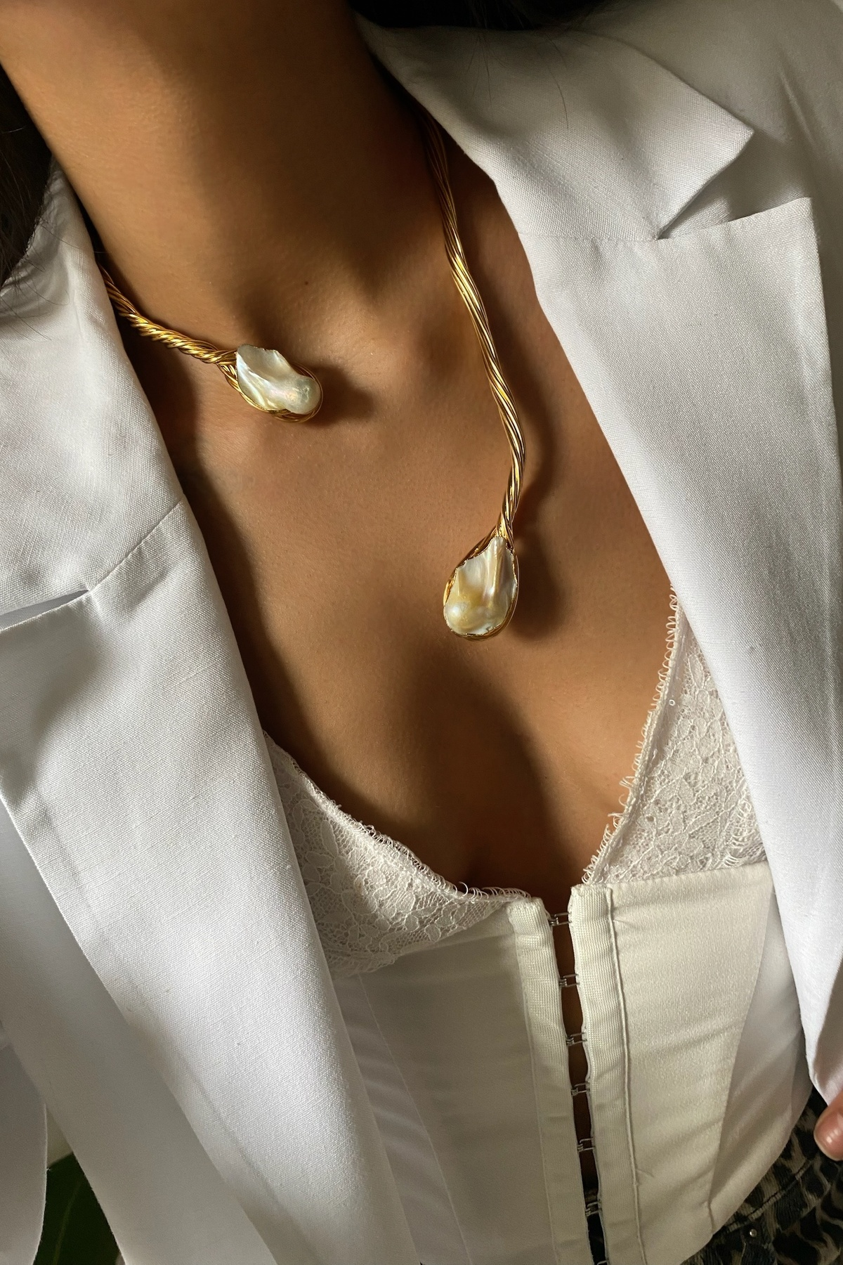 Barok İnci Tasarım Tasma Kolye