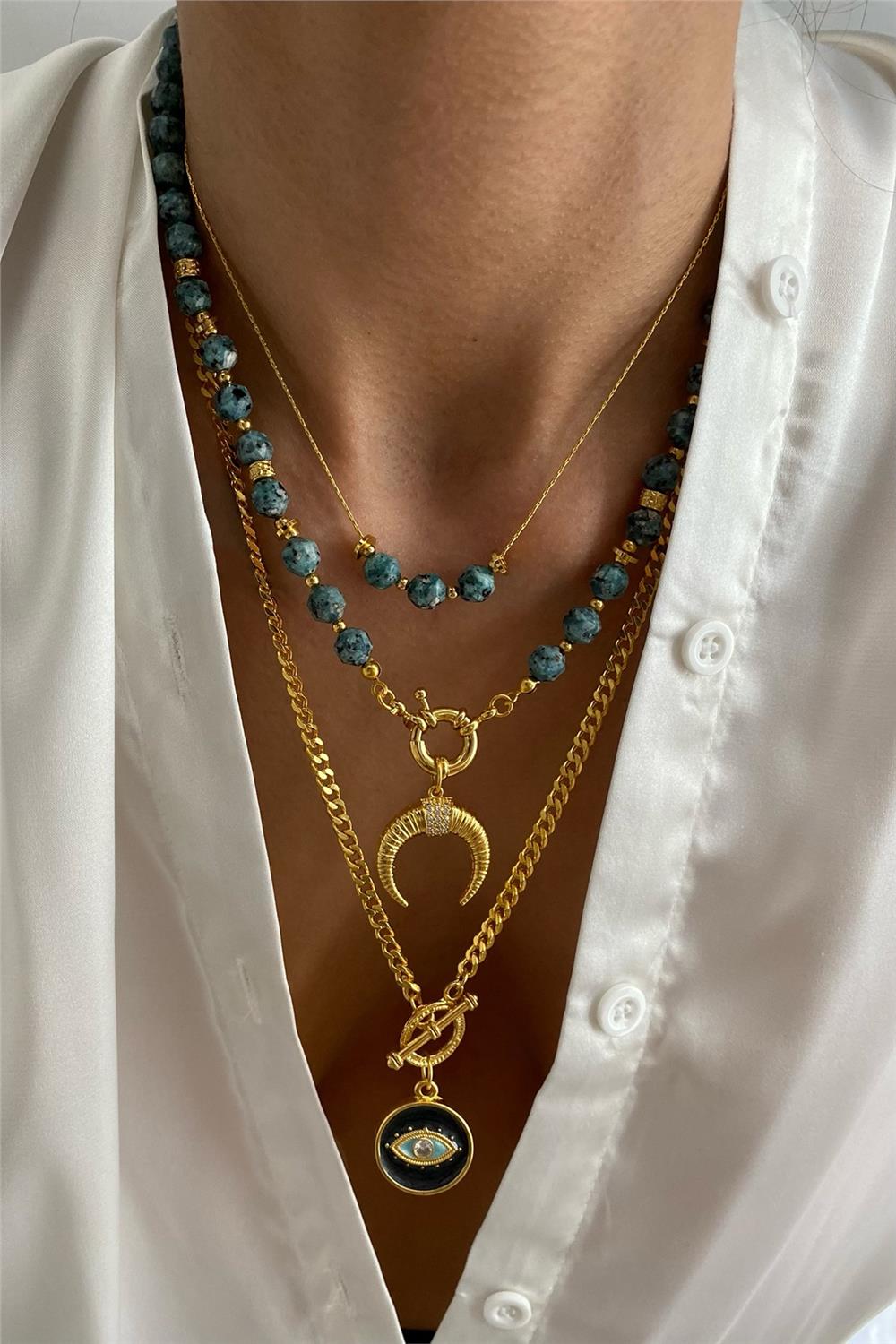 Ceyt Taşı Tasarım Kolye Seti (Tüm Set)