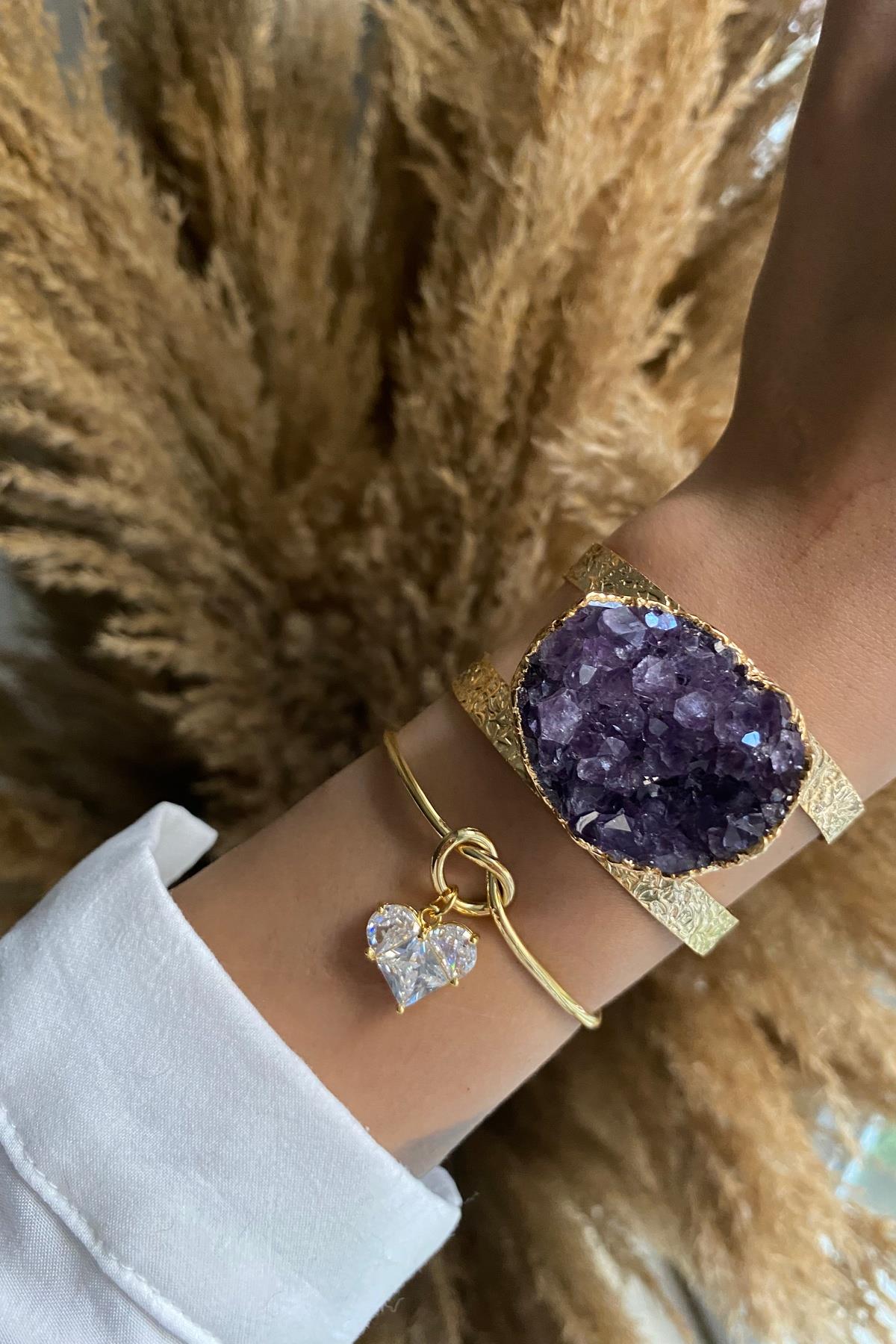 Dürüze Ametist Taşı Bileklik Seti (Tüm Set)