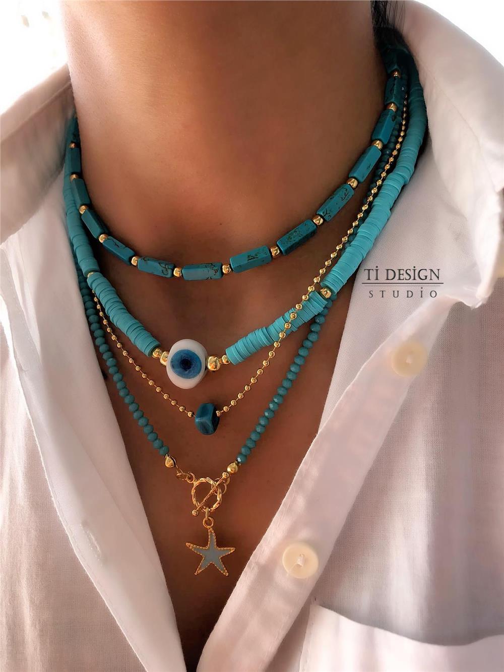 Firuze Taşı Kolye Seti (Tüm Set)