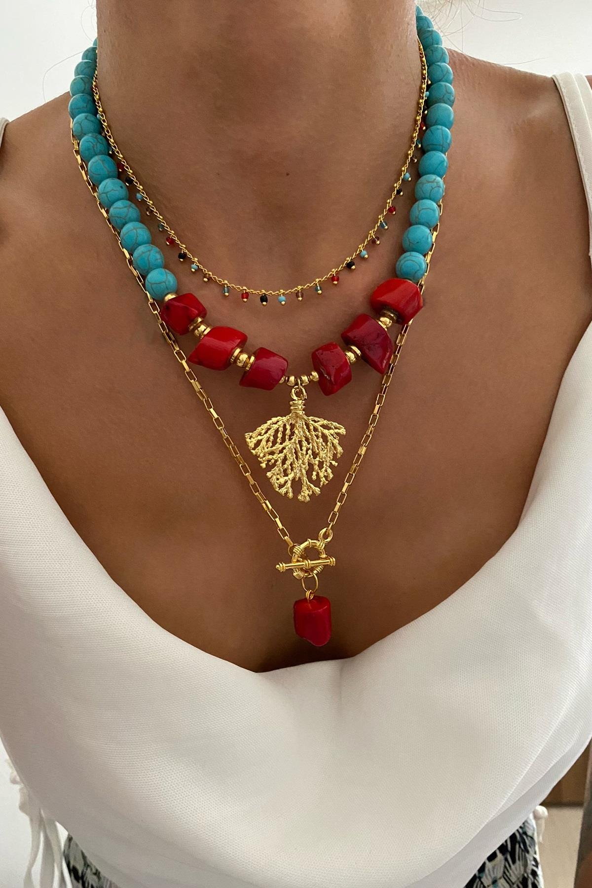 Firuze&Mercan Tasarım Kolye (Tüm Set)