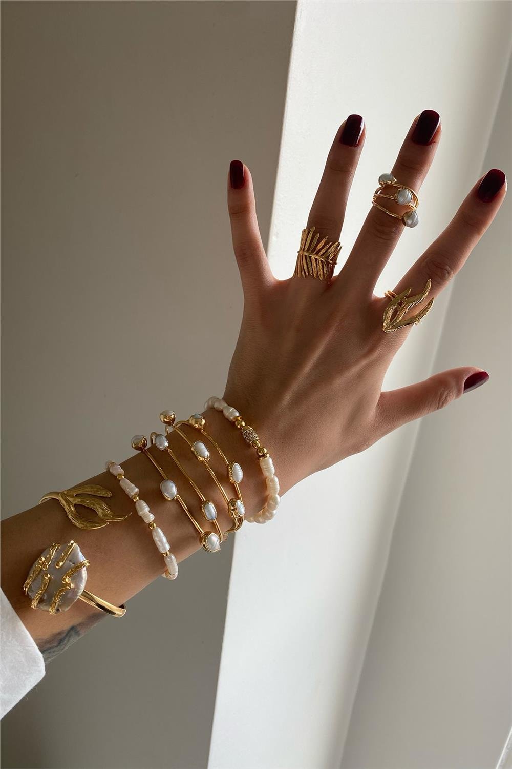 Gerçek İnci Tasarım Bileklik Seti (Tüm Set)