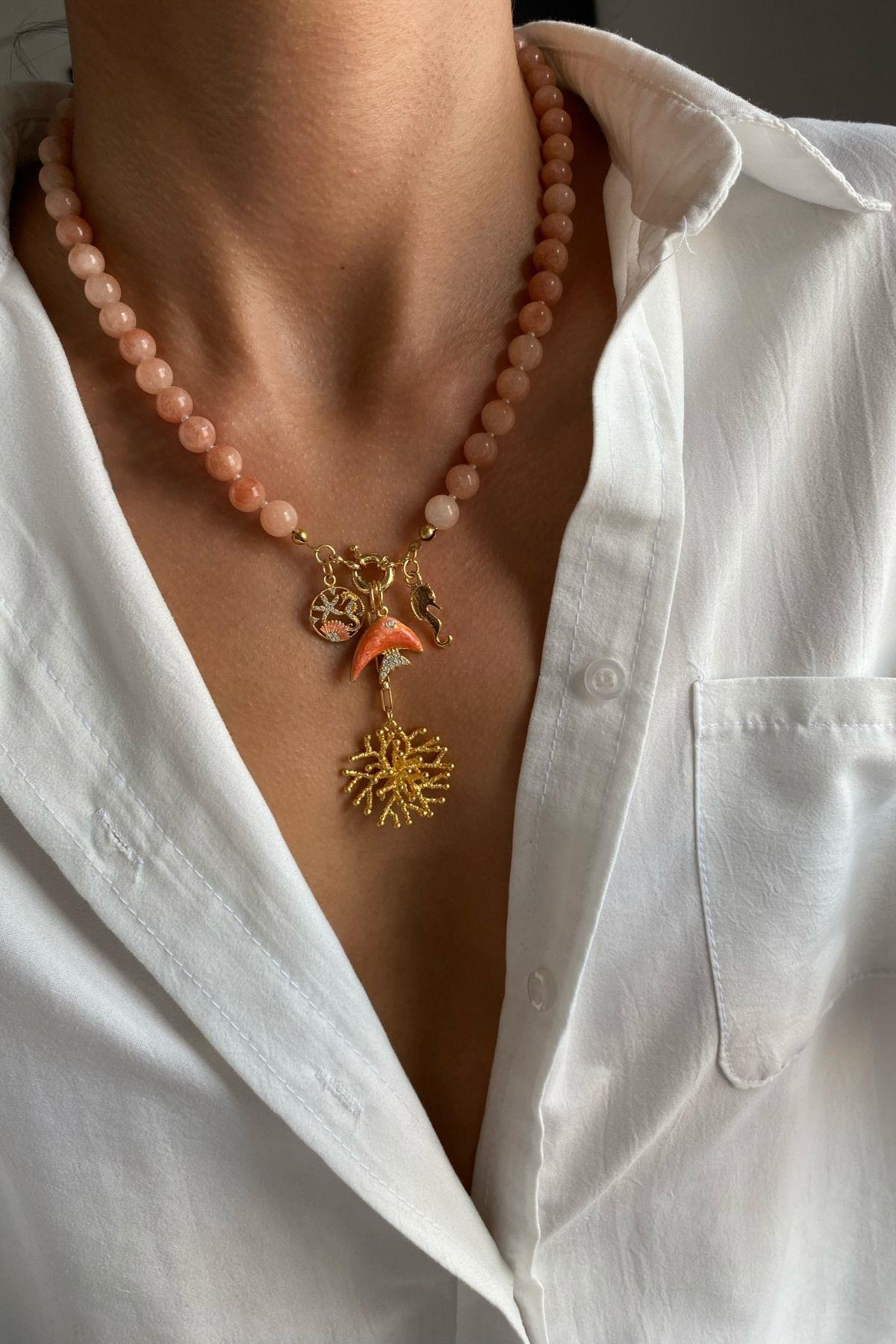 Güneş Taşı Charm Kolye 