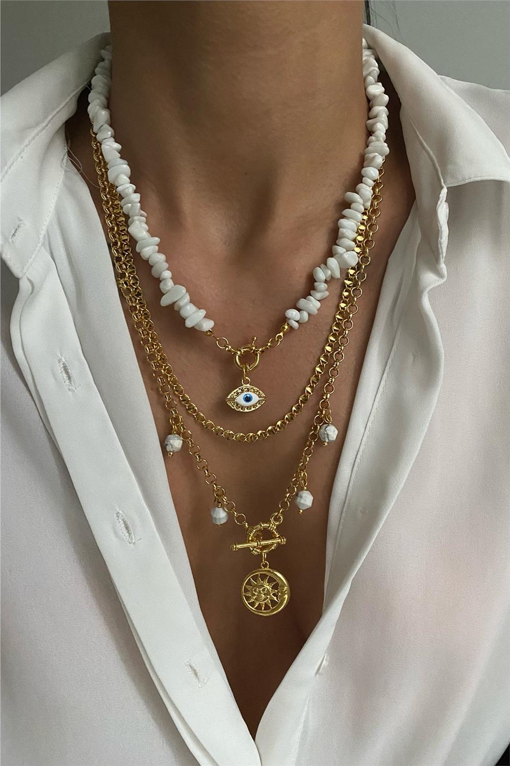 Havlit&Ay Taşı Kolye Seti (Tüm Set)