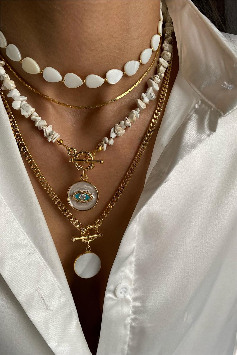 Havlit&Sedef Taşı Kolye Seti (Tüm Set)