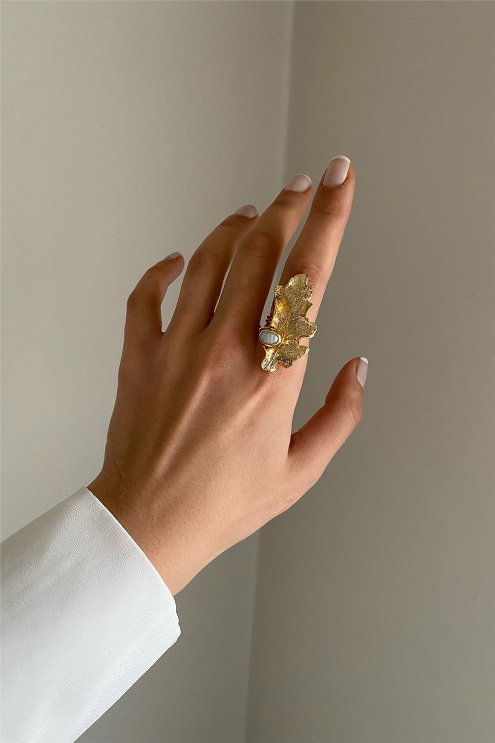 İncili Yaprak Yüzük