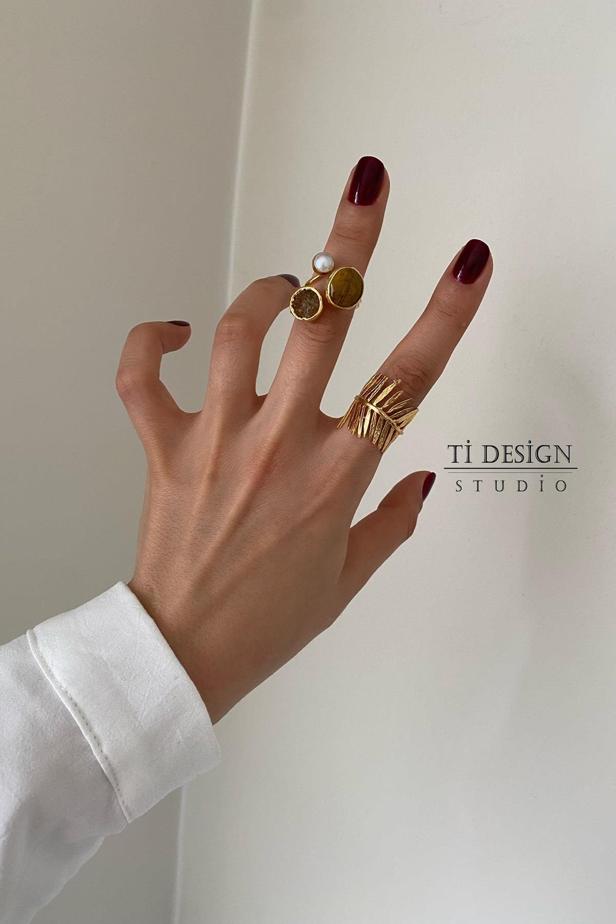 Kaplan Gözü  Yüzük Seti 