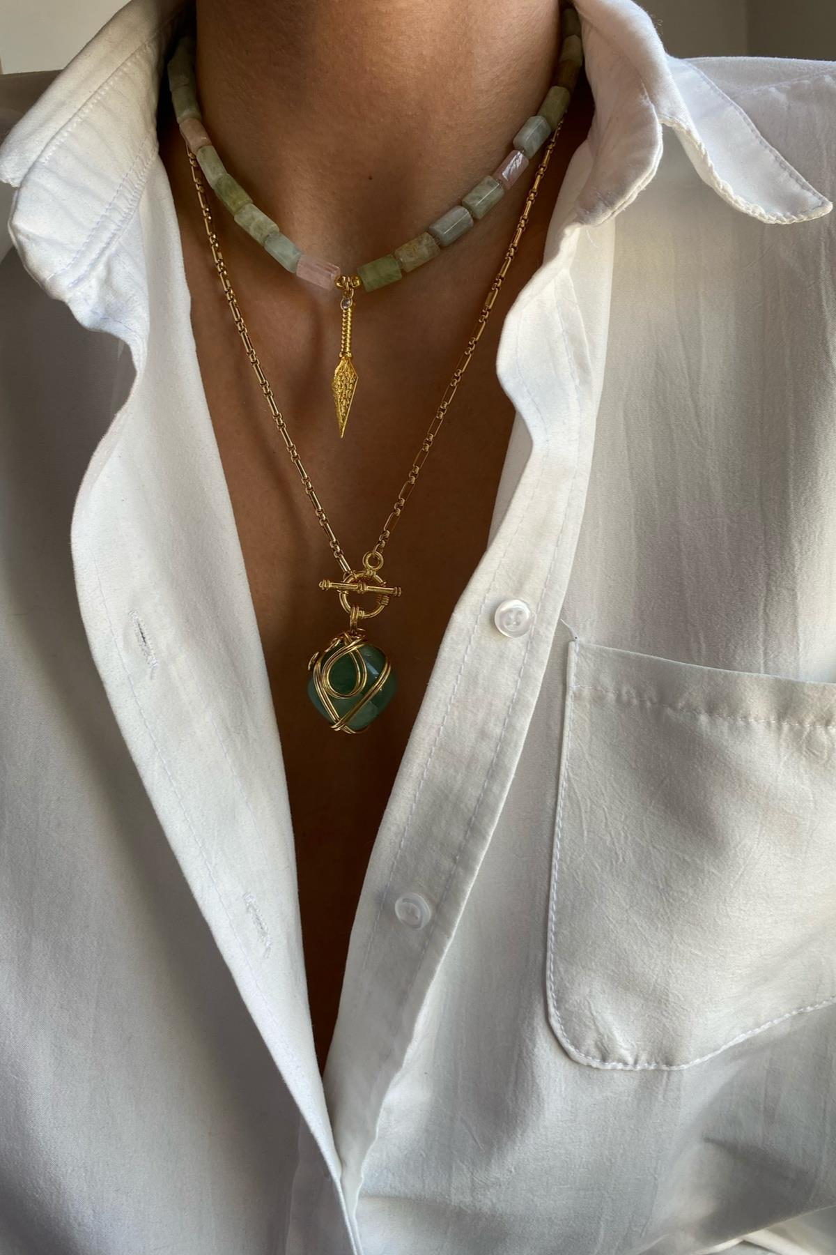 Karma Doğaltaş Kolye Seti (Tüm Set)