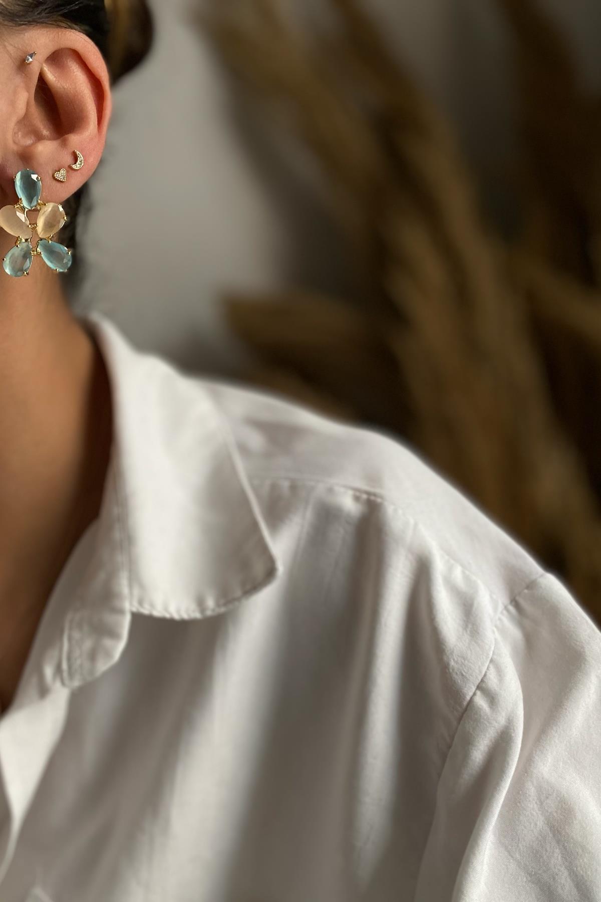 Kedi Gözü Tasarım  Küpe 