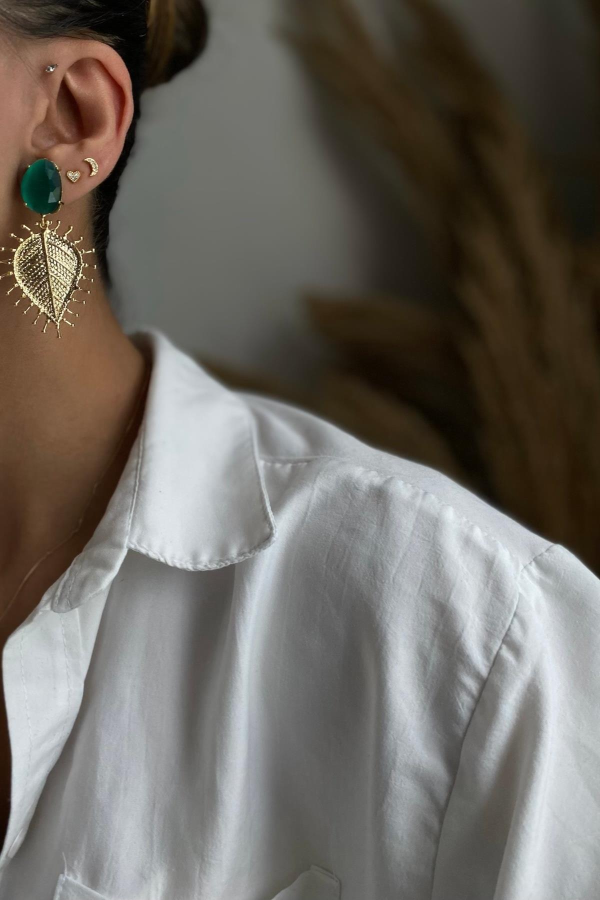 Kedi Gözü Tasarım  Küpe 