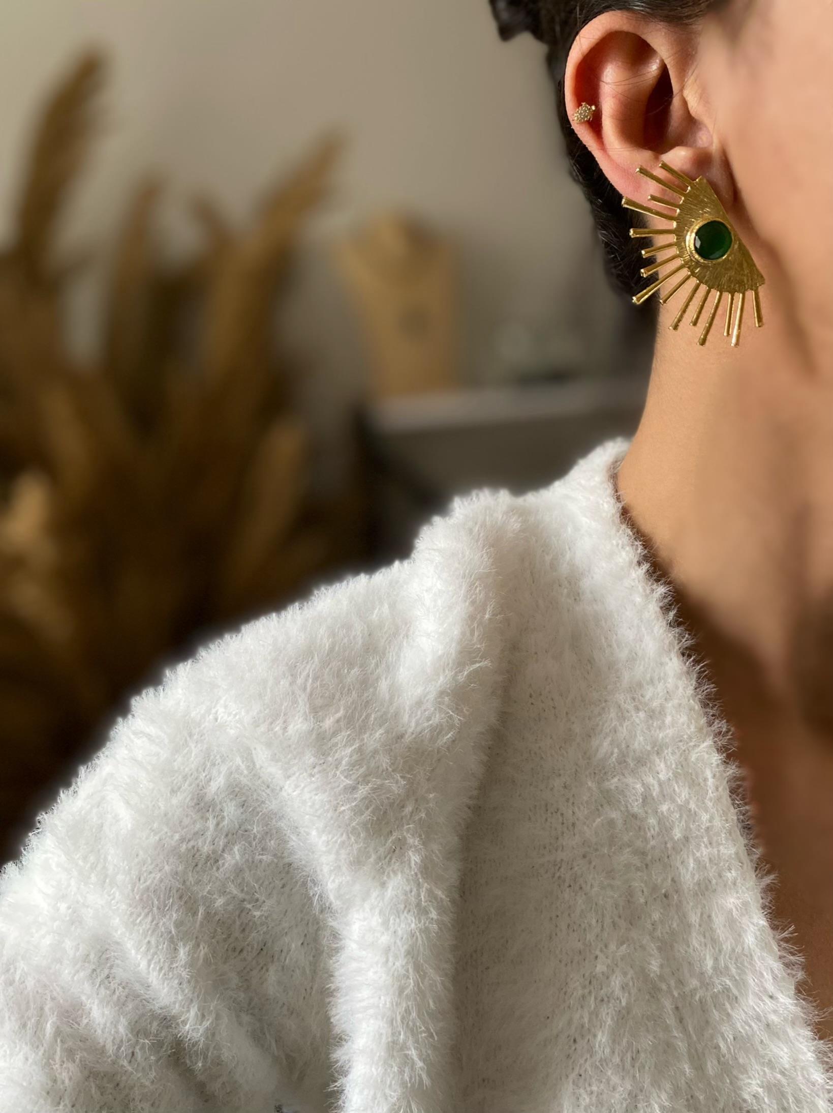 Kedi Gözü Tasarım Küpe (Sınırlı Adet)