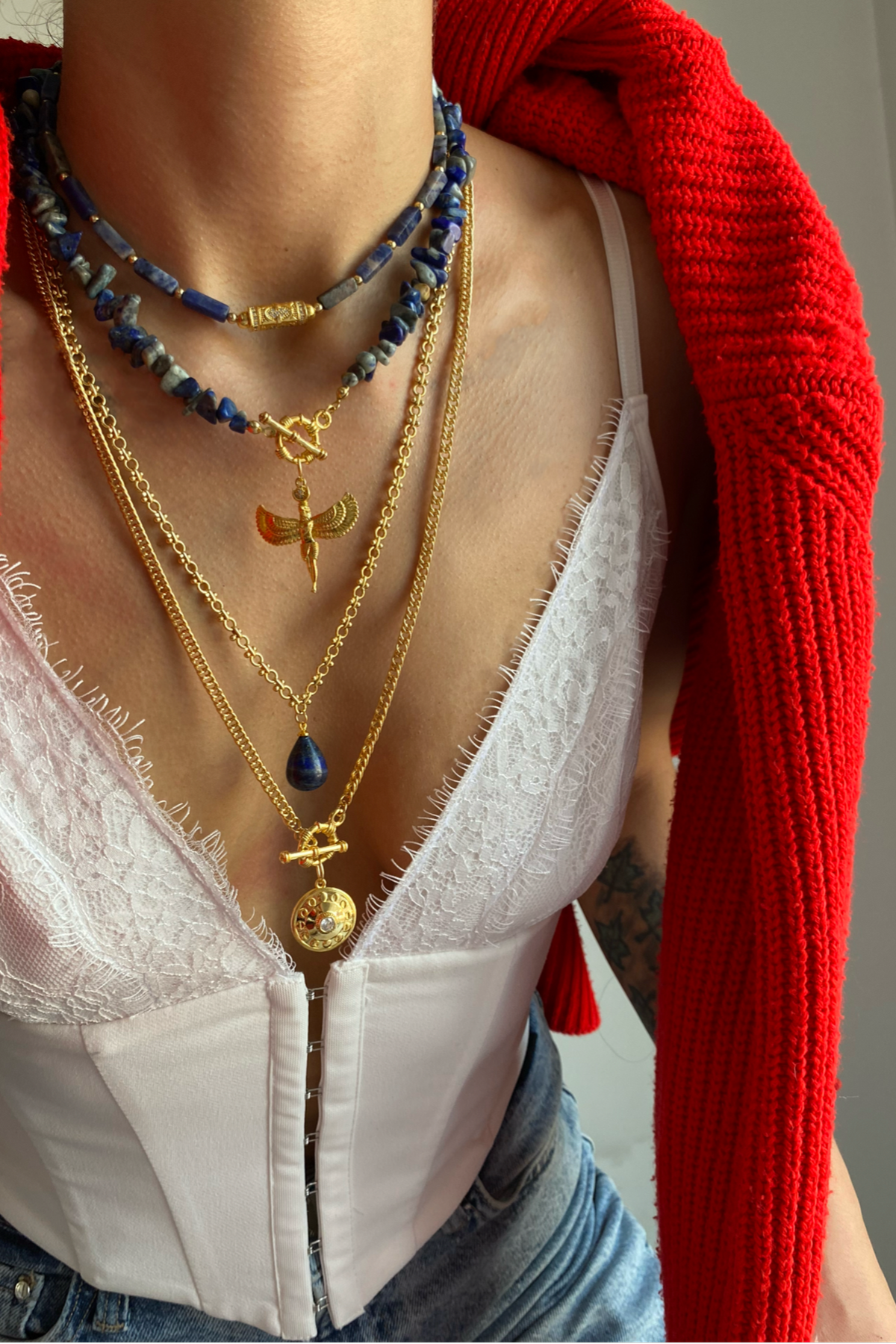 Lapis Taşı Kolye Seti (Tüm Set)