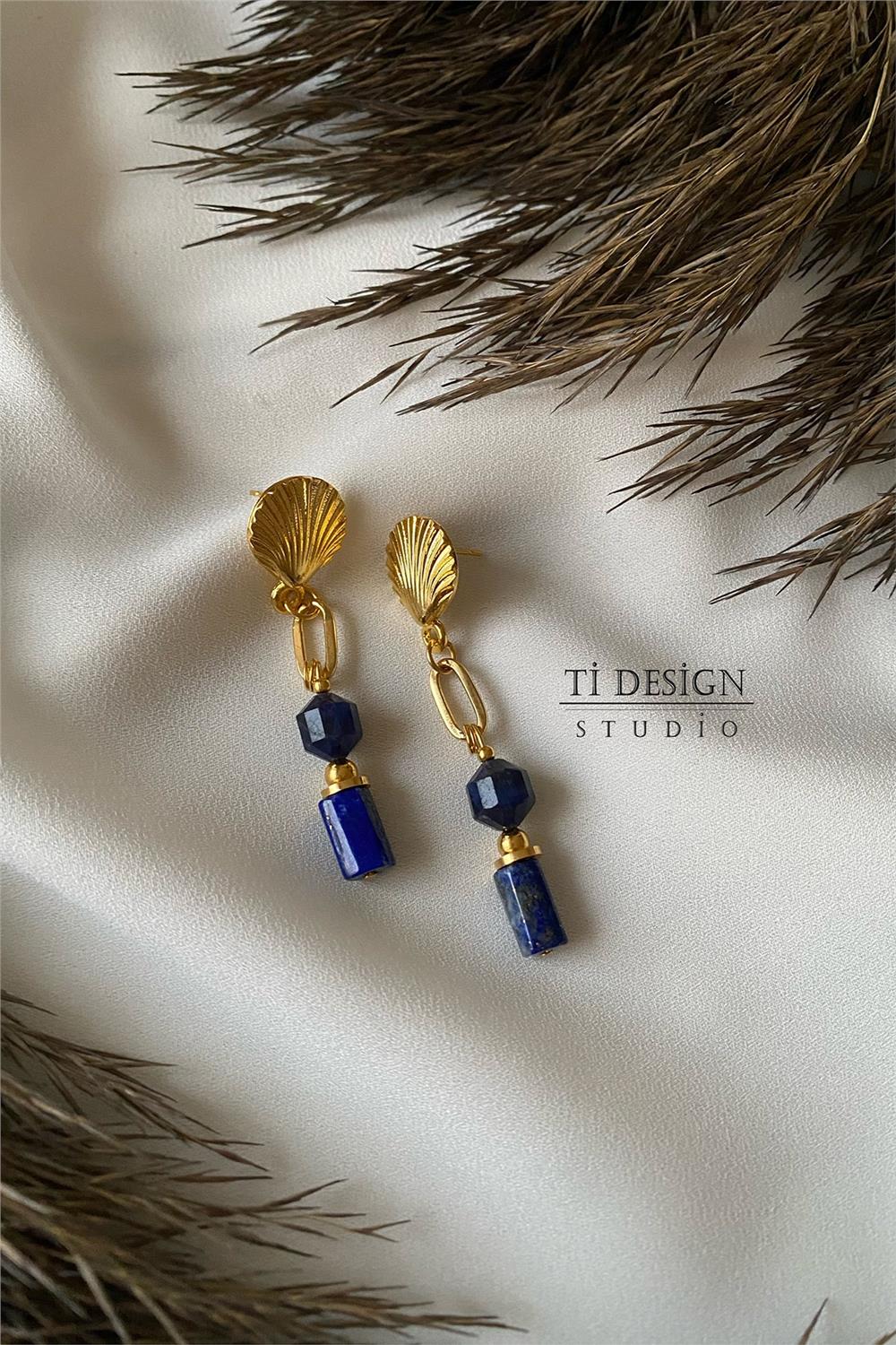 Lapis Taşı Tasarım Küpe