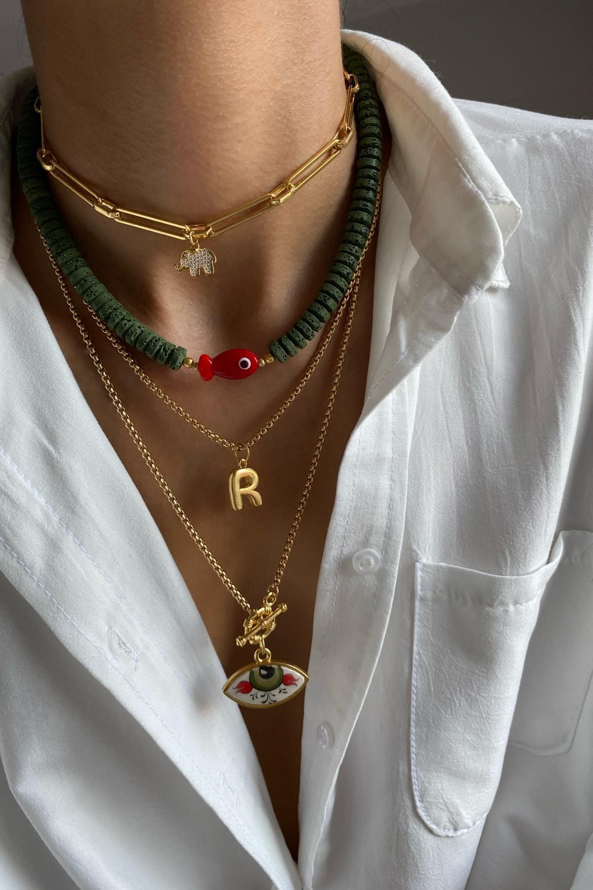 Lav Taşı Kolye Seti (Tüm Set) 