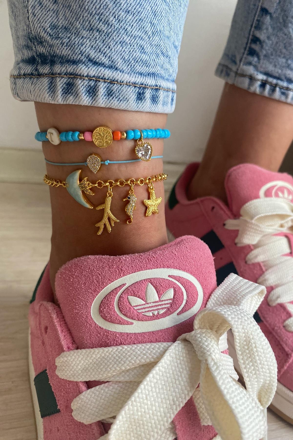 Mavi  Tasarım Halhal Seti (Tüm Set)