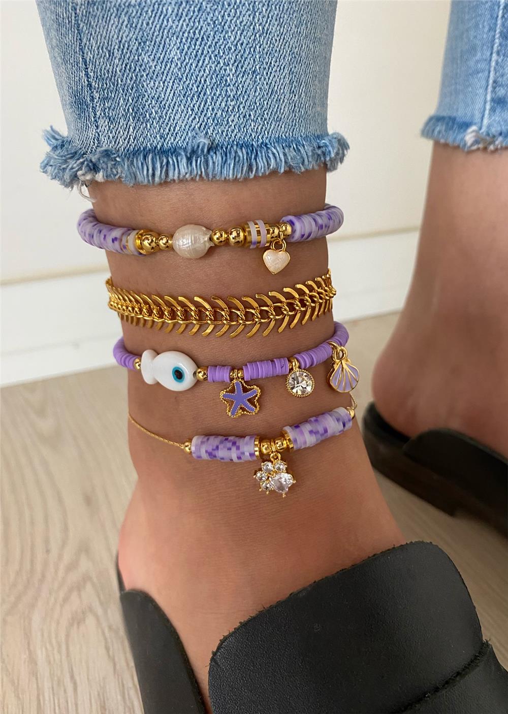 Mor Tasarım Halhal Seti (Tüm Set)